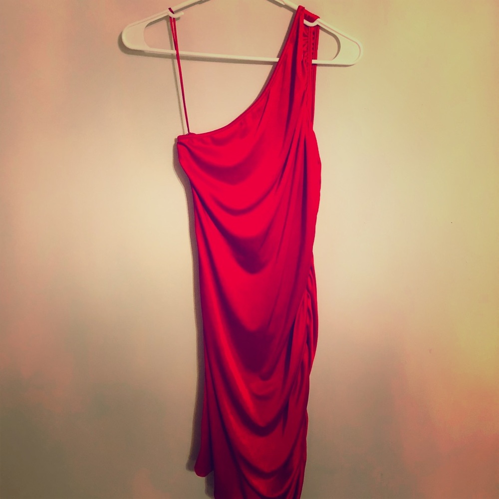 Halston Red Silk Dress